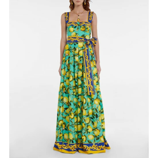 Dolce&Gabbana Printed Cotton Poplin Gown