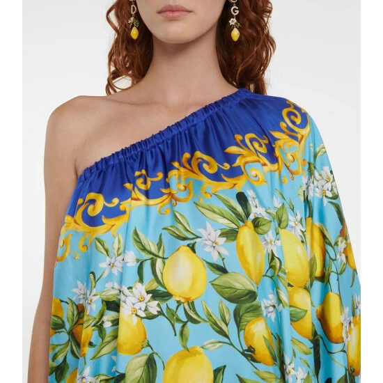 Dolce&Gabbana One-shoulder Silk Twill Gown - Image 3