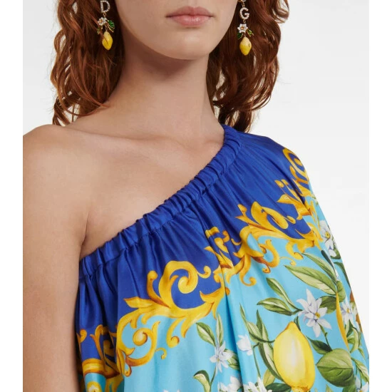 Dolce&Gabbana One-shoulder Silk Twill Gown - Image 4