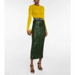 Dolce&Gabbana Sequined Logo Maxi Skirt