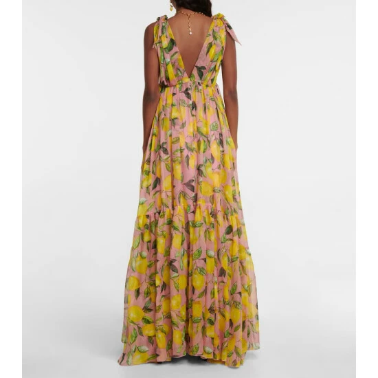 Dolce&Gabbana Printed Silk Chiffon Gown - Image 2