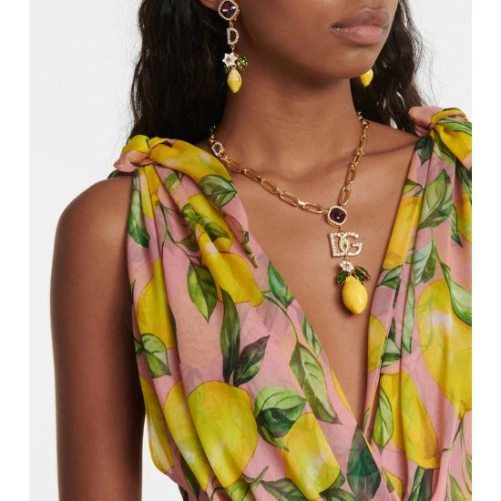 Dolce&Gabbana Printed Silk Chiffon Gown - Image 3