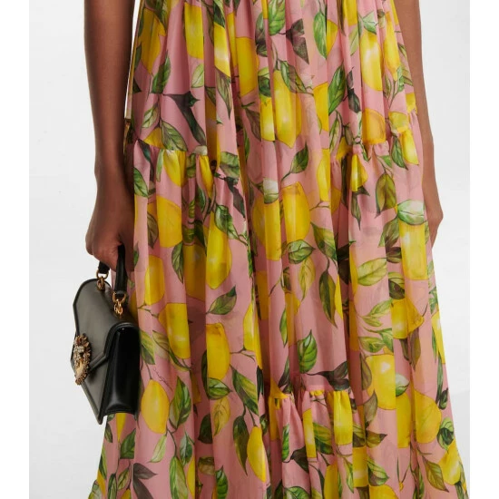 Dolce&Gabbana Printed Silk Chiffon Gown - Image 4