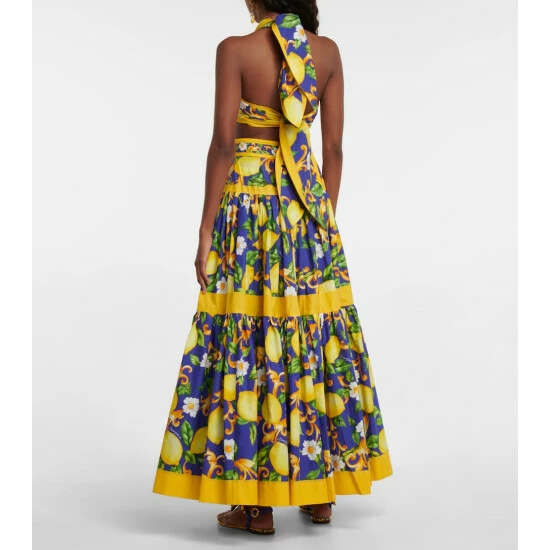 Dolce&Gabbana Printed Cotton Poplin Crop Top - Image 2