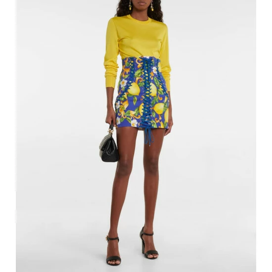 Dolce&Gabbana Printed Drill Miniskirt