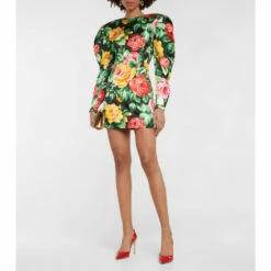 Dolce&Gabbana Puff-sleeve Floral Minidress