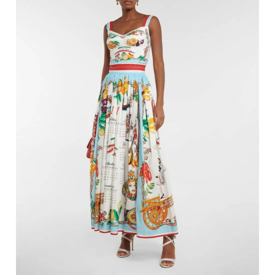 Dolce&Gabbana Printed Cotton Bustier