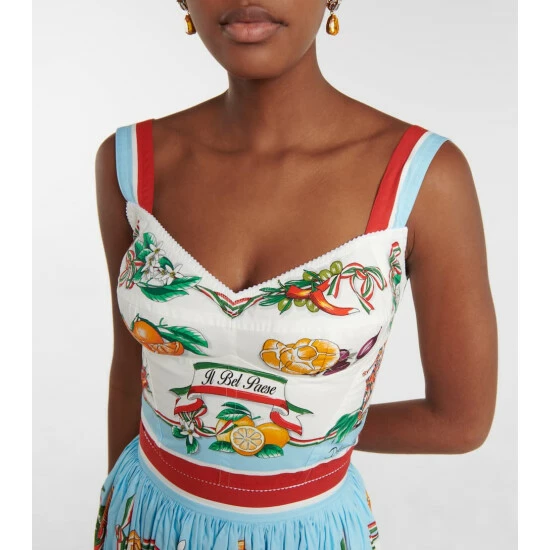 Dolce&Gabbana Printed Cotton Bustier - Image 3