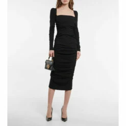 Dolce&Gabbana Ruched Square-neck Midi Dress