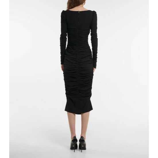 Dolce&Gabbana Ruched Square-neck Midi Dress - Image 2
