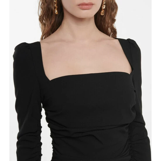 Dolce&Gabbana Ruched Square-neck Midi Dress - Image 3