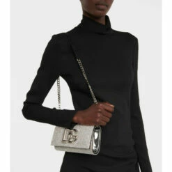 Dolce&Gabbana DG Logo Crystal Mesh Shoulder Bag
