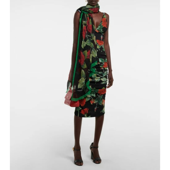 Dolce&Gabbana Floral Silk Crépon Scarf