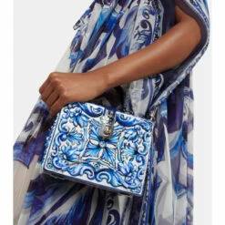 Dolce&Gabbana Printed Leather-trimmed Clutch