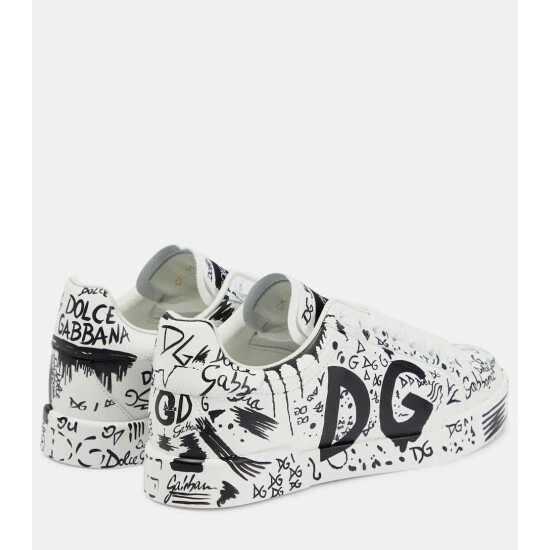 Dolce&Gabbana Portofino Printed Leather Sneakers - Image 2