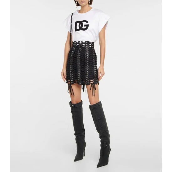 Dolce&Gabbana Patchwork Denim Knee-high Boots