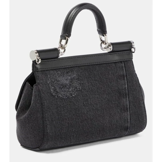Dolce&Gabbana Sicily Denim And Leather Tote Bag - Image 3