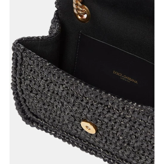 Dolce&Gabbana Devotion Medium Raffia Shoulder Bag - Image 2