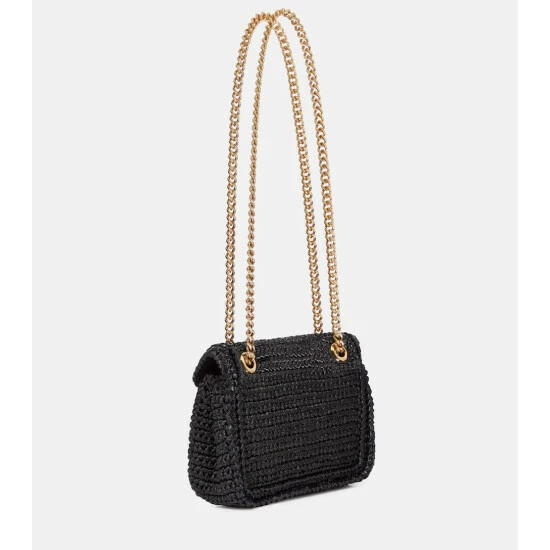 Dolce&Gabbana Devotion Medium Raffia Shoulder Bag - Image 3