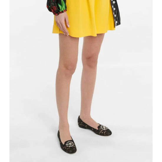 Dolce&Gabbana Vally Embellished Lace Ballet Flats - Image 3