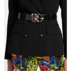 Dolce&Gabbana DG Embellished Patent Leather Belt