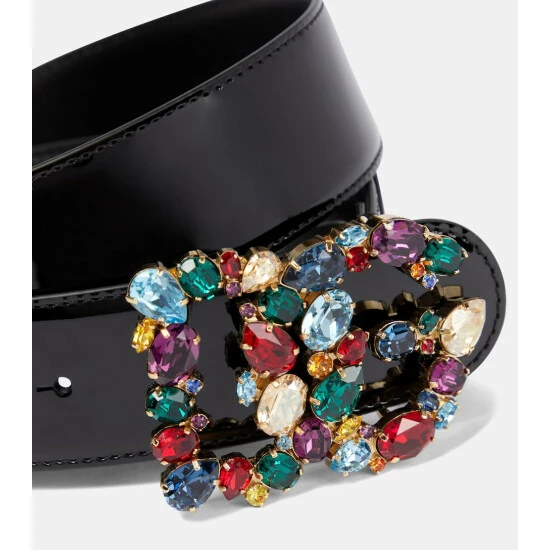 Dolce&Gabbana DG Embellished Patent Leather Belt - Image 2