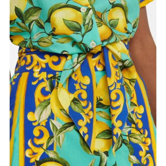 Dolce&Gabbana Printed Cotton Poplin Crop Shirt - Image 4