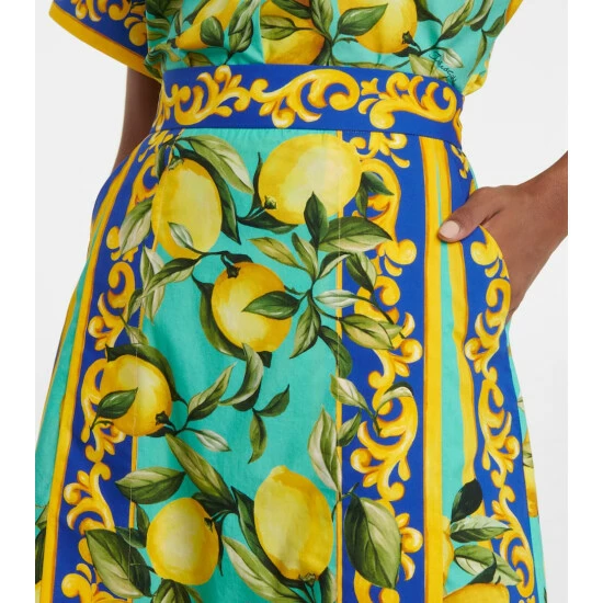 Dolce&Gabbana Printed Cotton Poplin Midi Skirt - Image 3