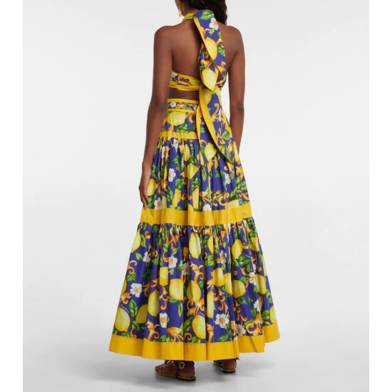 Dolce&Gabbana Printed Cotton Poplin Maxi Skirt - Image 2