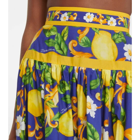 Dolce&Gabbana Printed Cotton Poplin Maxi Skirt - Image 4