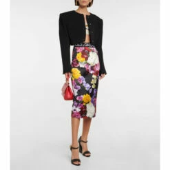 Dolce&Gabbana Floral Satin Pencil Skirt