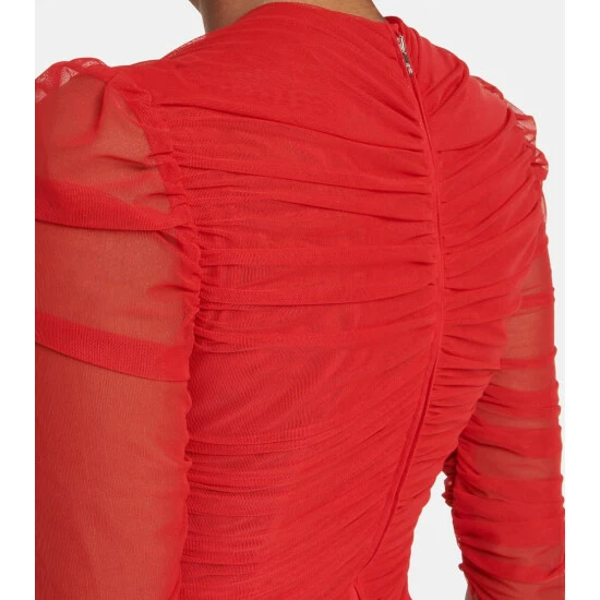 Dolce&Gabbana Draped Tulle Midi Dress - Image 4