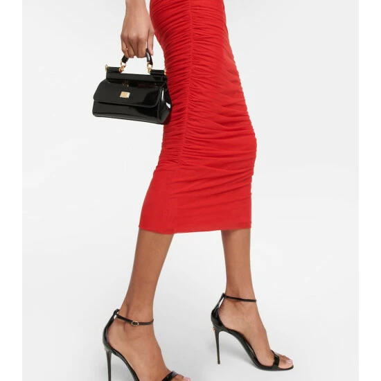 Dolce&Gabbana Draped Tulle Midi Dress - Image 5