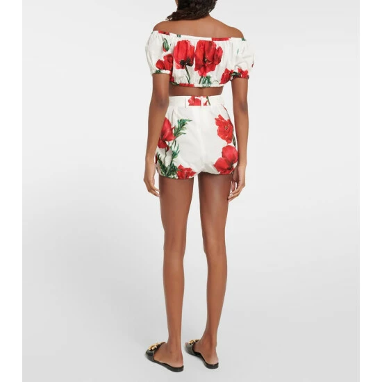 Dolce&Gabbana Printed Cotton Poplin Crop Top - Image 2