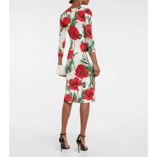 Dolce&Gabbana Floral-printed Silk-blend Midi Dress - Image 2
