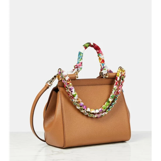 Dolce&Gabbana Sicily Small Leather Tote Bag - Image 4