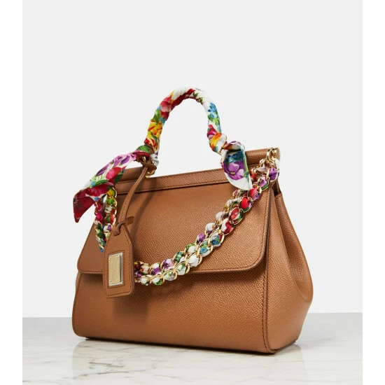 Dolce&Gabbana Sicily Small Leather Tote Bag - Image 6