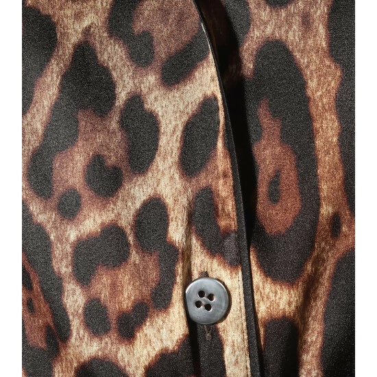 Dolce&Gabbana Leopard-print Stretch-silk Satin Top - Image 3