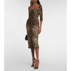Dolce&Gabbana Leopard-print Bustier Midi Dress