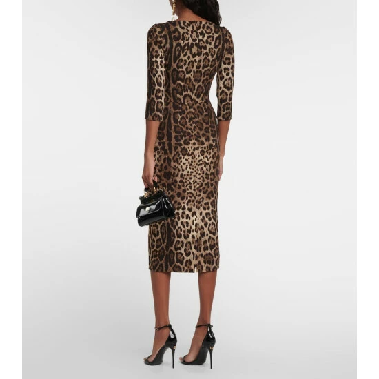 Dolce&Gabbana Leopard-print Bustier Midi Dress - Image 2