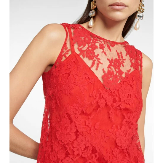 Dolce&Gabbana Floral Chantilly Lace Top - Image 3