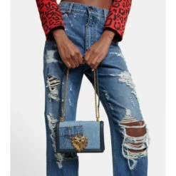 Dolce&Gabbana Devotion Medium Denim Shoulder Bag