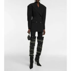 Dolce&Gabbana Stud-embellished Denim Over-the-knee Boots