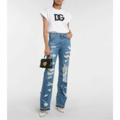 Dolce&Gabbana Distressed Mid-rise Wide-leg Jeans