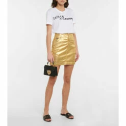 Dolce&Gabbana Logo Cutout Leather Slides