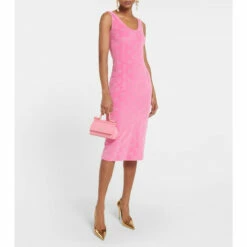 Dolce&Gabbana DG Jacquard Cotton Jersey Midi Dress