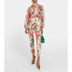 Dolce&Gabbana Floral Silk-blend Slim Pants