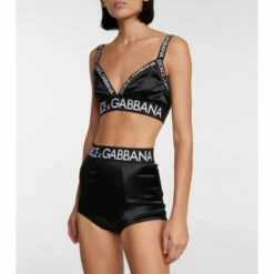 Dolce&Gabbana Logo Stretch-satin Triangle Bra