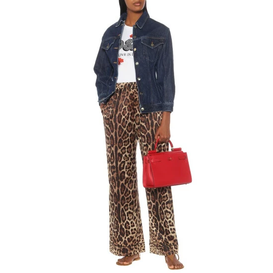 Dolce&Gabbana Leopard-print Stretch-silk Pants