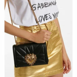 Dolce&Gabbana Devotion Medium Leather Shoulder Bag